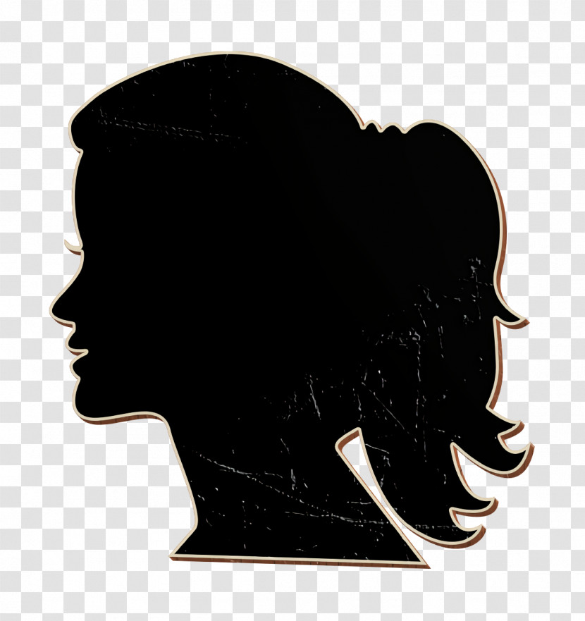 Woman Head Side Silhouette Icon Hair Icon People Icon Transparent PNG