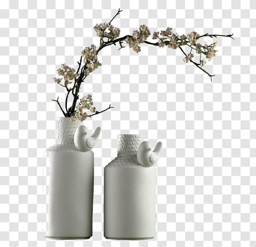 Vase Ceramic Download - White Simple Plant Decoration Pattern Transparent PNG