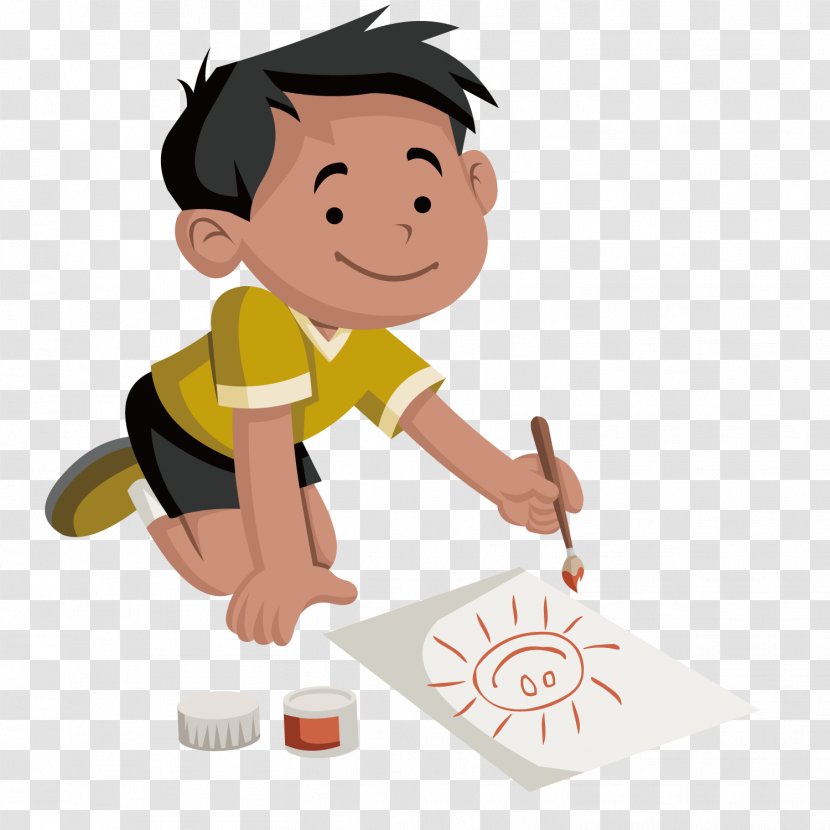 Painting Illustration - Finger - Painted Boy Transparent PNG