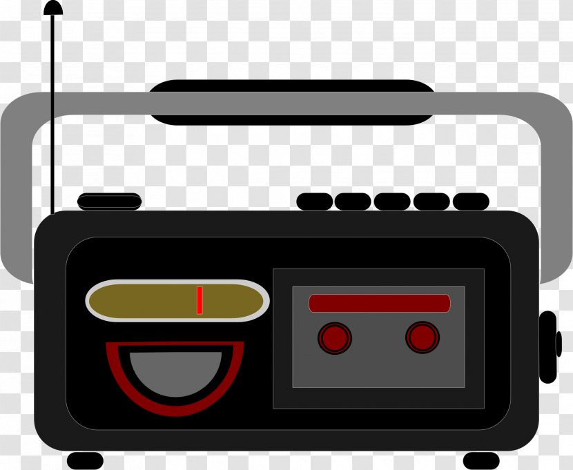 Compact Cassette Radio Magnetic Tape Clip Art - Silhouette - Audiotape Transparent PNG