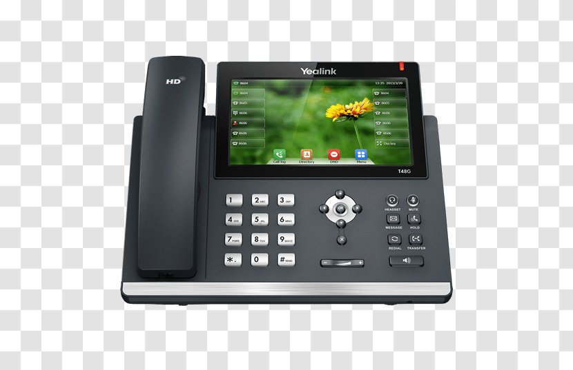 Session Initiation Protocol VoIP Phone Telephone Gigabit Ethernet Wideband Audio - Touchscreen - Handset Transparent PNG