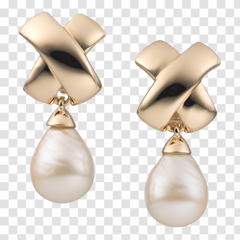 Pearl Earring Jewellery Gold Clip Art - Christian Dior Se - Crosses Pearls Transparent PNG