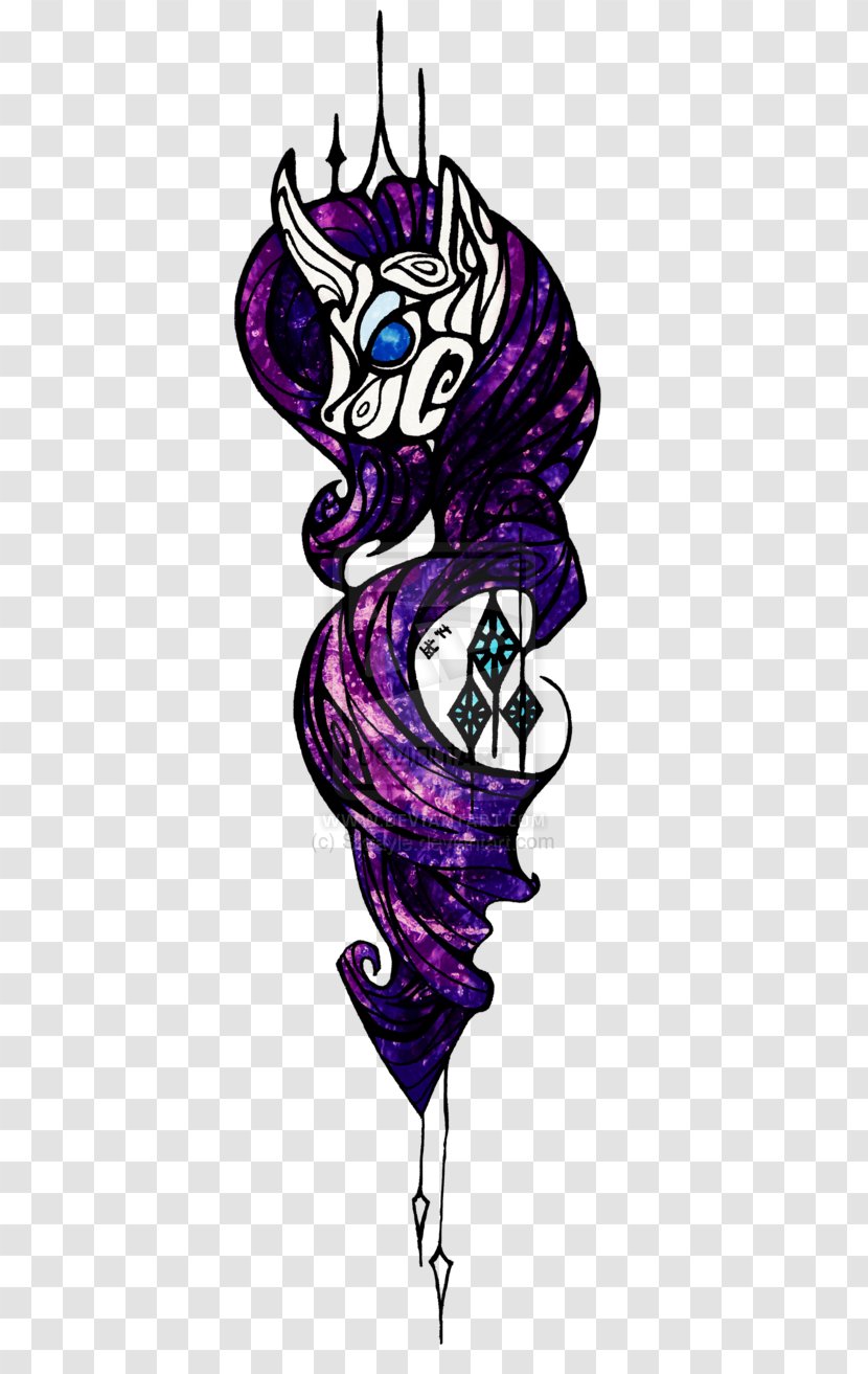 Rarity My Little Pony Rainbow Dash Tattoo - Purple - Watercolor Stain Transparent PNG