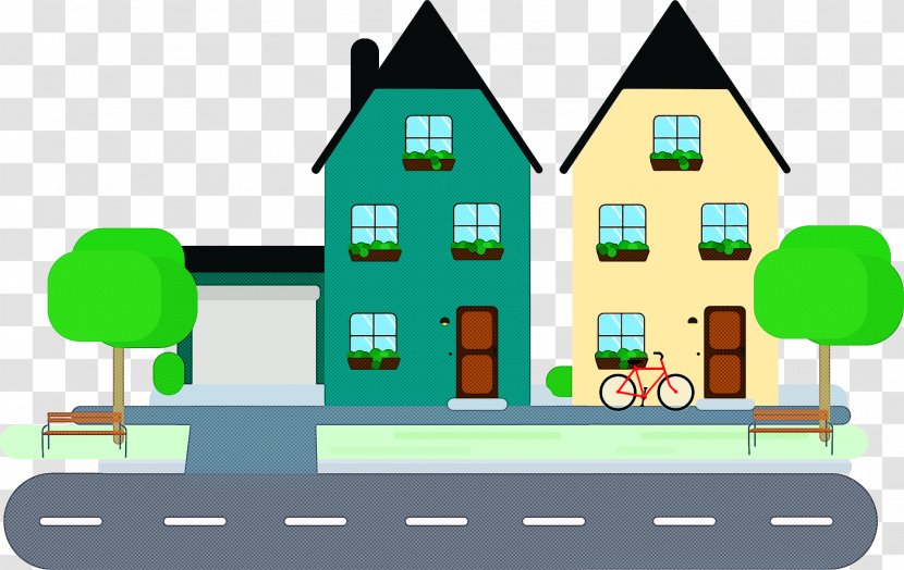 Green Property House Home Residential Area - Facade Architecture Transparent PNG