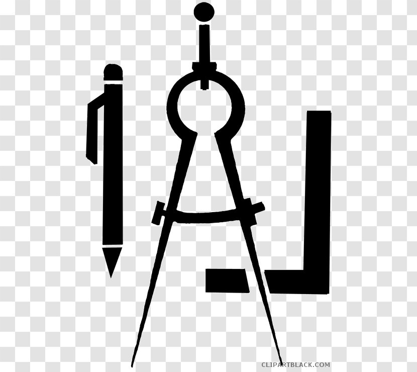 Compass Technical Drawing Tool Clip Art - Monochrome Transparent PNG