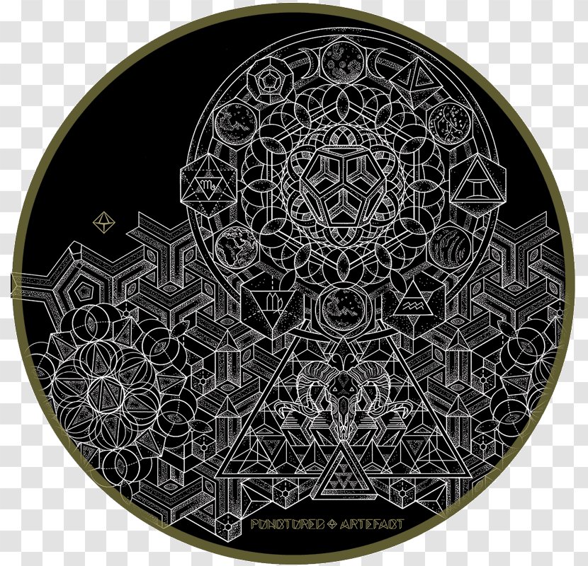 Owl Circle Sacred Geometry Platonic Solid - Dishware Transparent PNG
