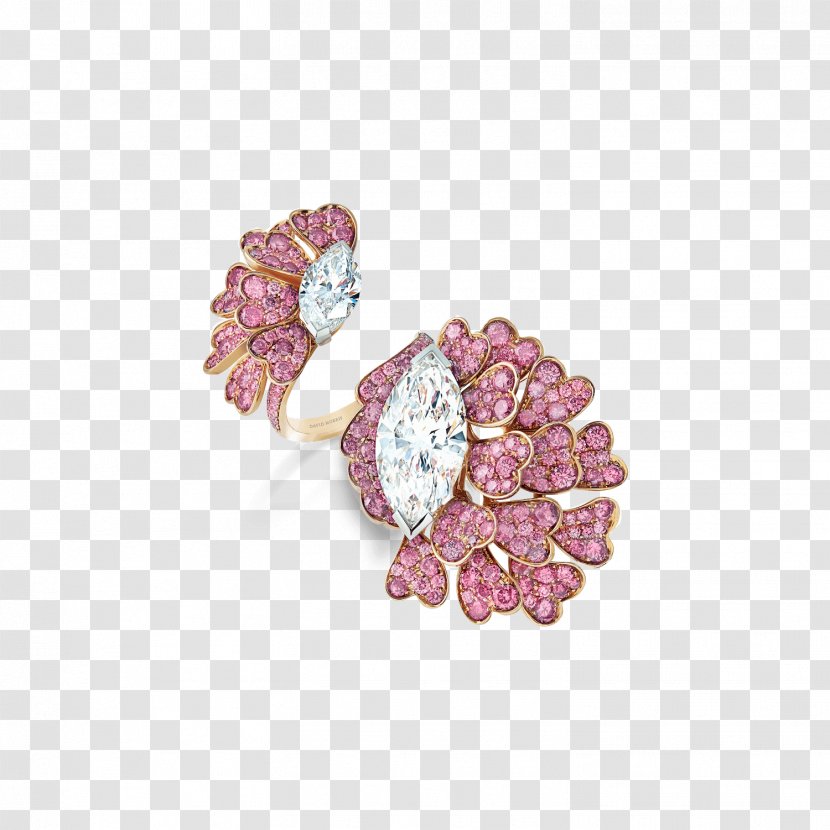 Earring Diamond Color Jewellery - Ruby - Rose Petal Ring Settings Transparent PNG