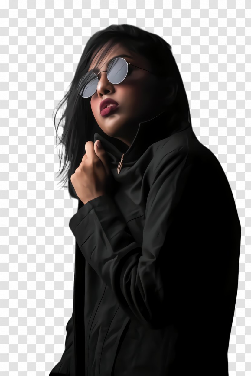 Glasses - Sunglasses - Black Hair Transparent PNG
