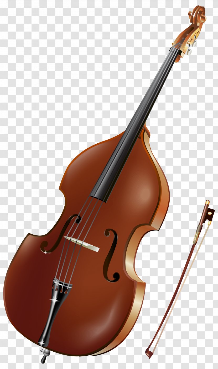 Double Bass Violin Musical Instruments Cello Clip Art - Silhouette - Harp Transparent PNG
