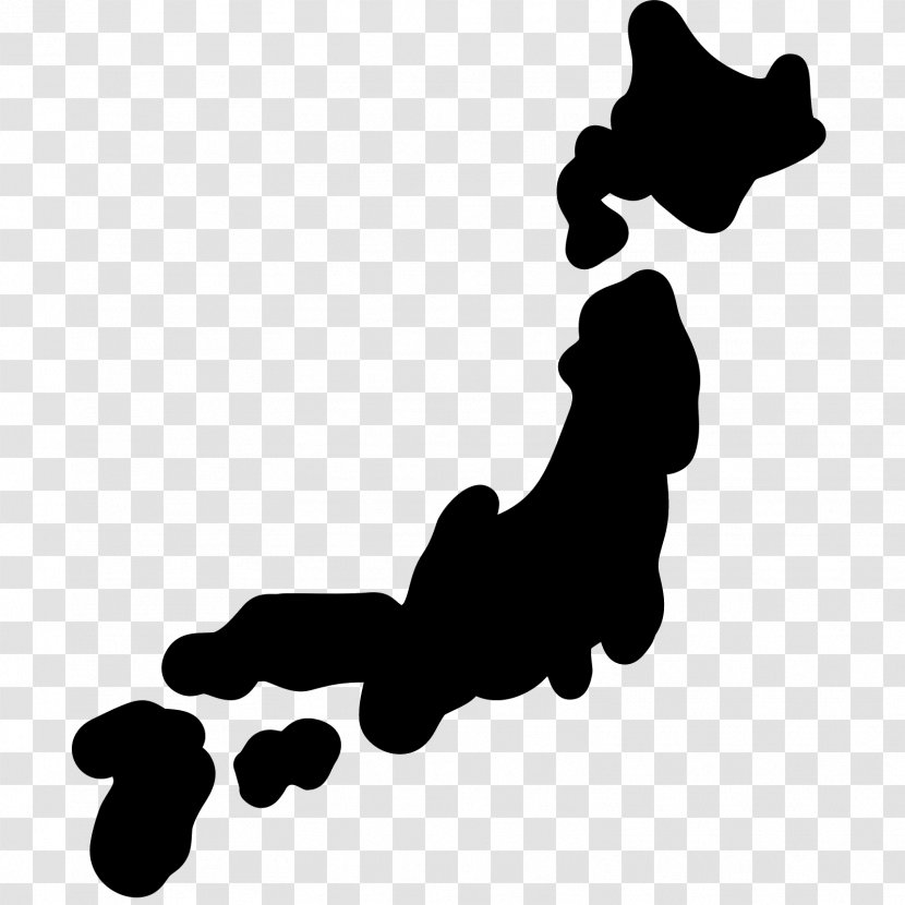 Empire Of Japan Map - Black And White - Vector Transparent PNG