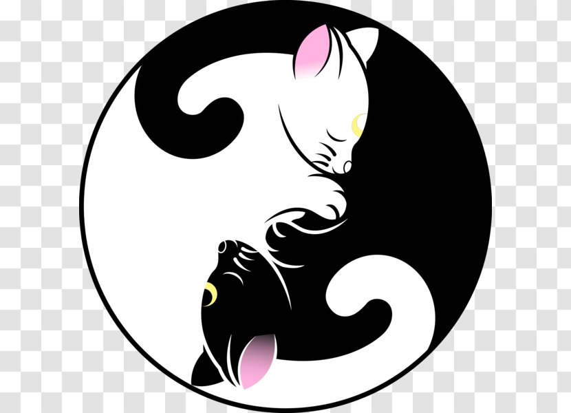 Yin And Yang Luna Taijitu Artemis Clip Art - Silhouette Transparent PNG