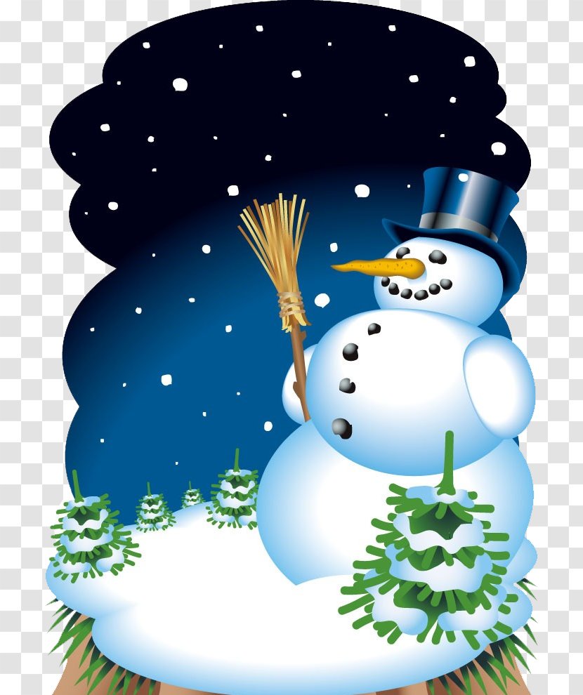 Christmas Snowman Illustration - Ppt - Take This Broom Transparent PNG