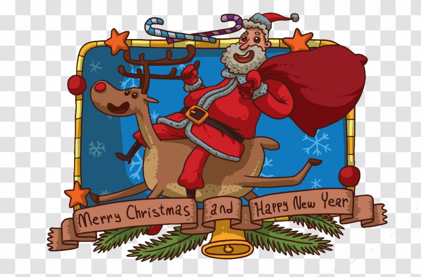 Santa Claus Christmas Elf Gift - And Elk Transparent PNG