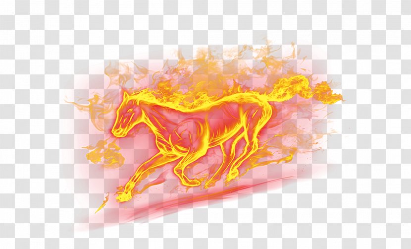 Horse Fire Flame - Orange - Running The Horses Transparent PNG
