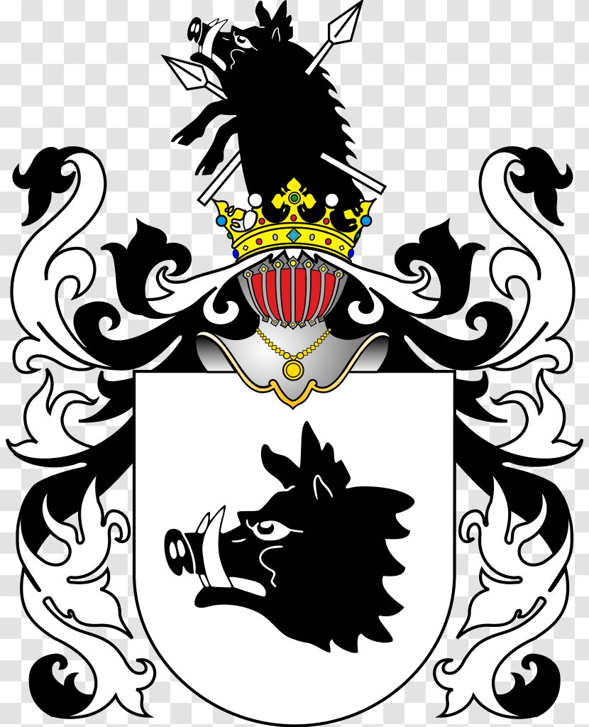 Poland Denhof Coat Of Arms Polish Heraldry - Black And White - Family Transparent PNG