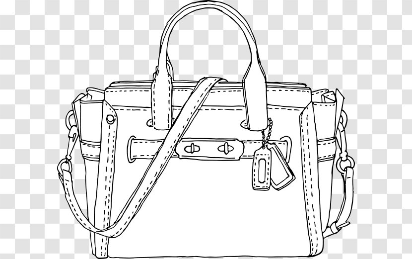 Handbag White Messenger Bags Line Art - Drawing - Design Transparent PNG