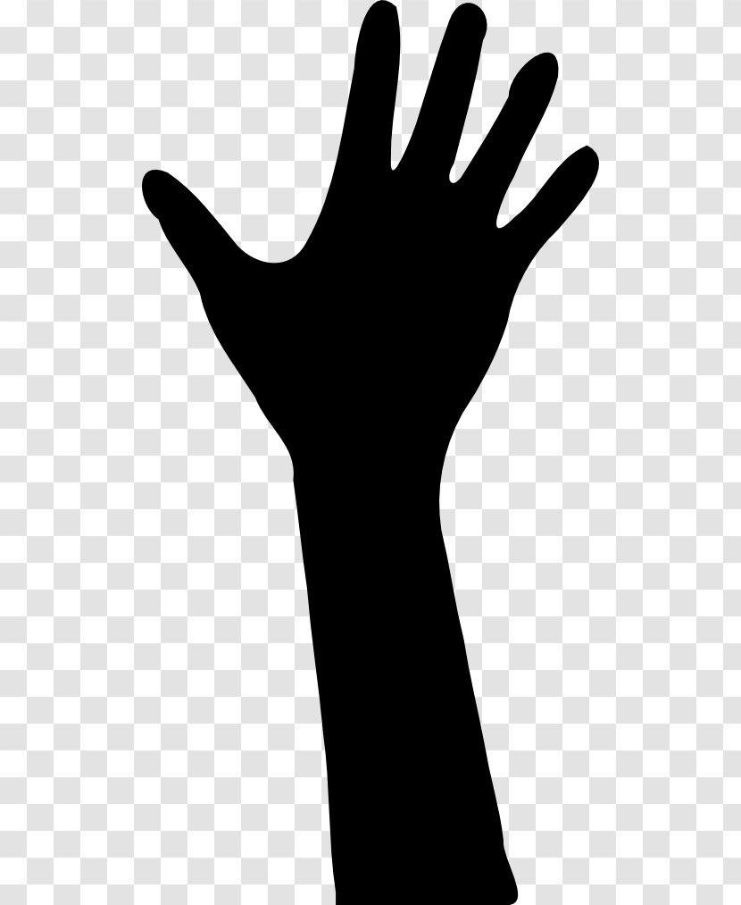 Hand Clip Art - Black And White - HANDS RAISED Transparent PNG