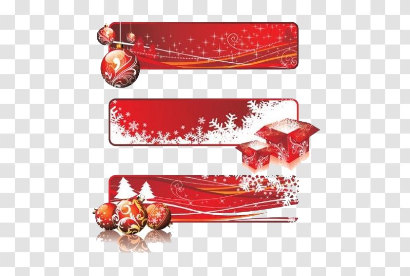 Christmas Web Banner Clip Art - Decoration Red Flag Transparent PNG