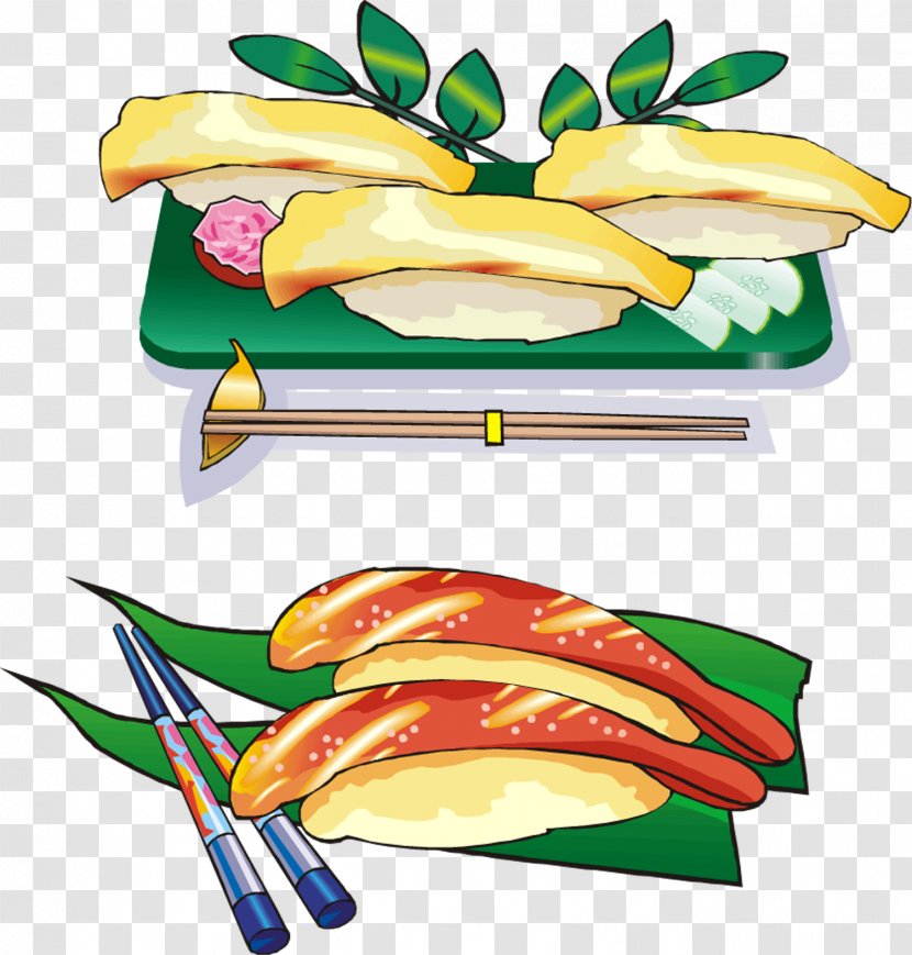 Sushi Japanese Cuisine Sashimi Makizushi - Cartoon Transparent PNG
