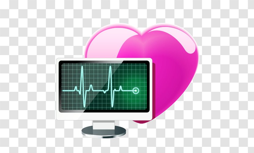 Electrocardiography Icon - Magenta - Electrocardiogram And Computer Transparent PNG