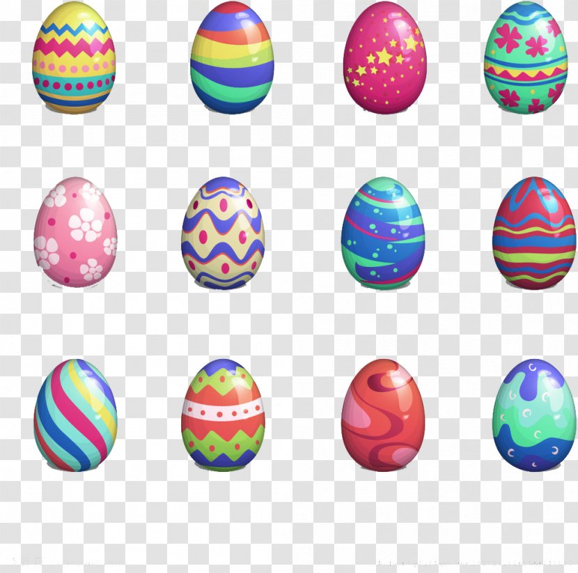 Easter Bunny Egg Clip Art - Eggs Pattern Design Material Transparent PNG