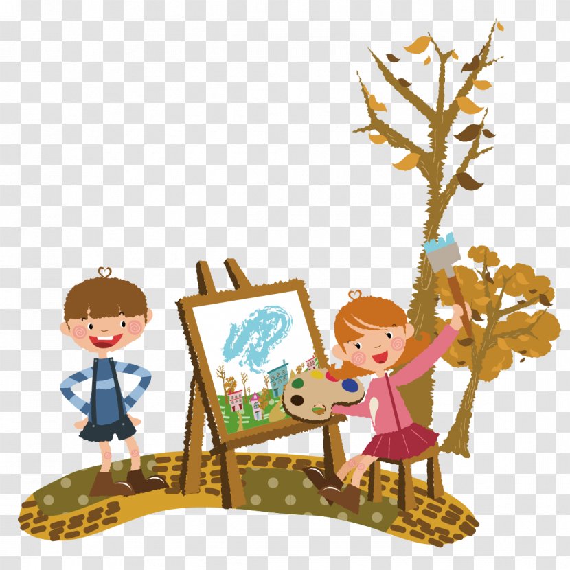 Autumn Adobe Illustrator Clip Art - Play - Painting Child Transparent PNG