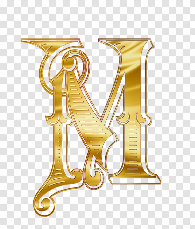 Letter Case English Alphabet M - Gold Transparent PNG