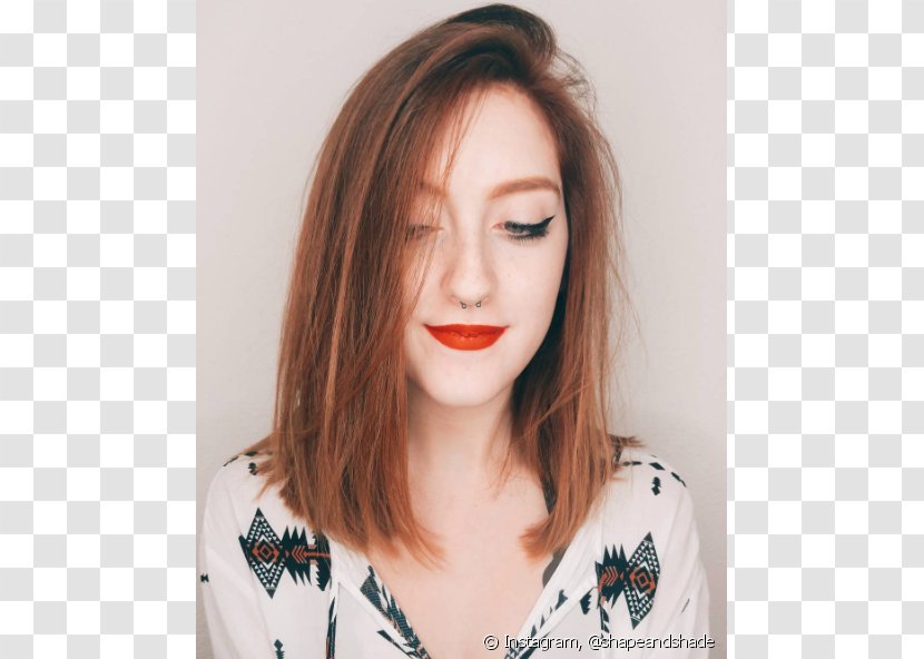 Bob Cut Brown Hair Coloring Lob - Corte De Cabello Transparent PNG