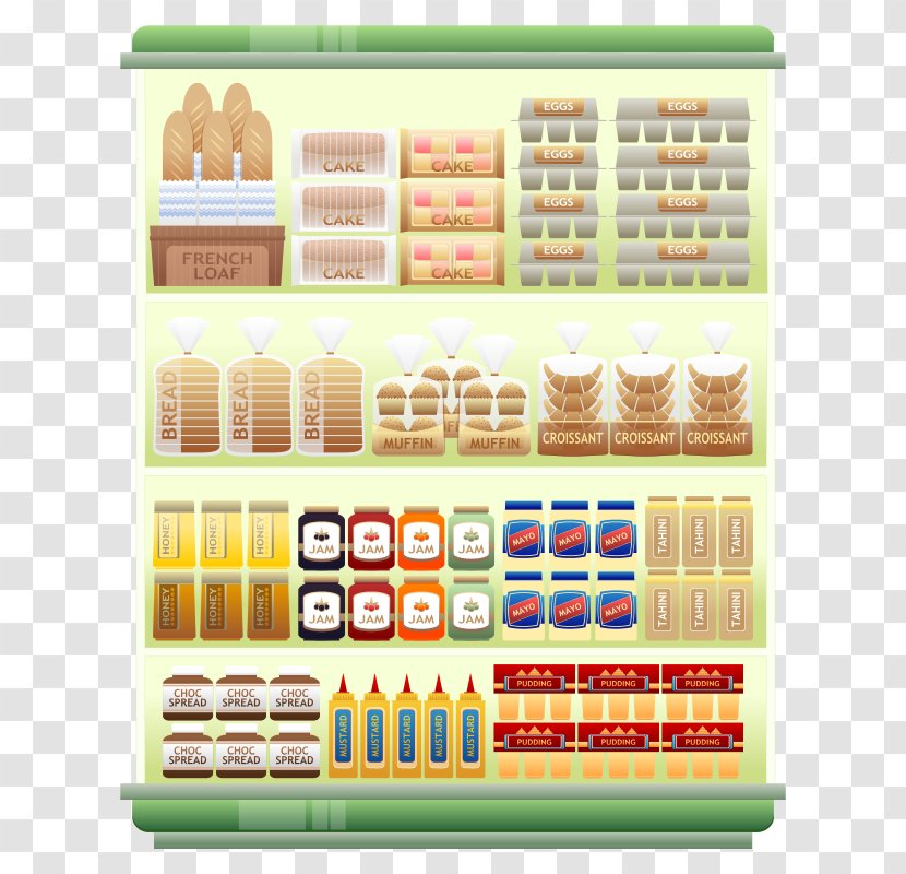 Grocery Store Supermarket Clip Art - Shelf - Goods Transparent PNG
