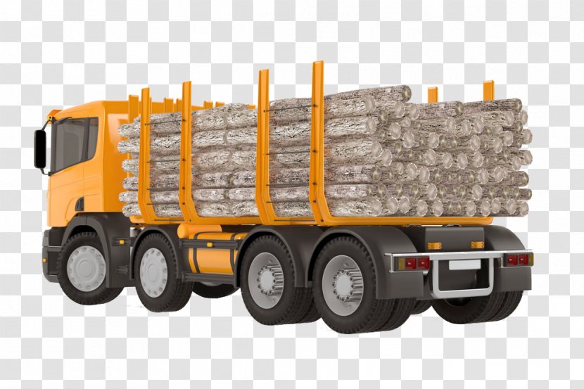 Logging Truck Lumberjack Semi-trailer Clip Art - Transport - Orange Big Transparent PNG