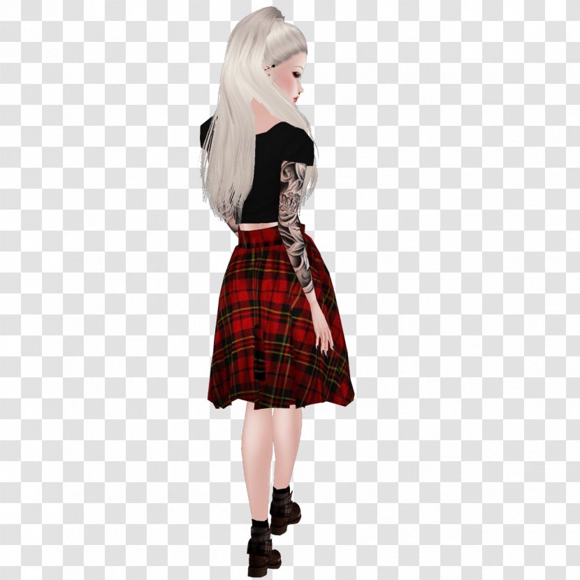 Tartan Waist Kilt Full Plaid Skirt - Trunk - Image Model Transparent PNG