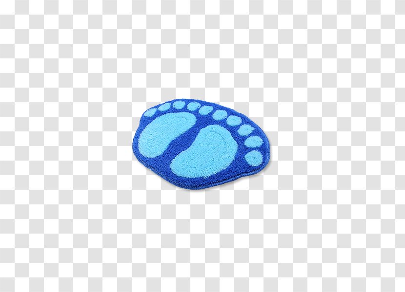 Turquoise Brand Pattern - Electric Blue - Printed Footprints Mats Transparent PNG