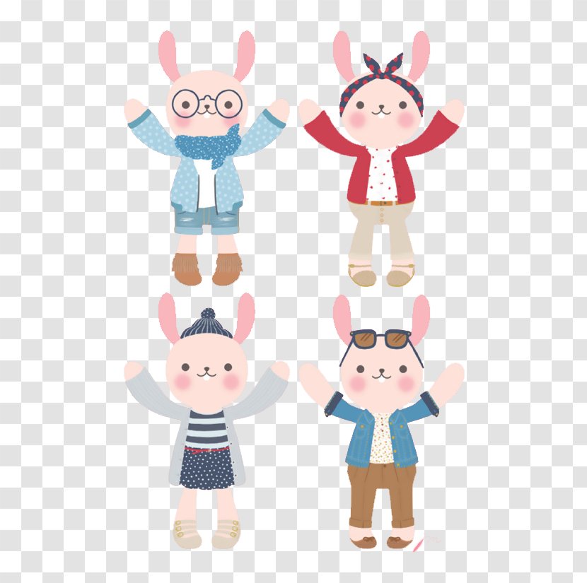 Textile Cartoon Toddler Illustration - Material - Rabbit Doll Transparent PNG