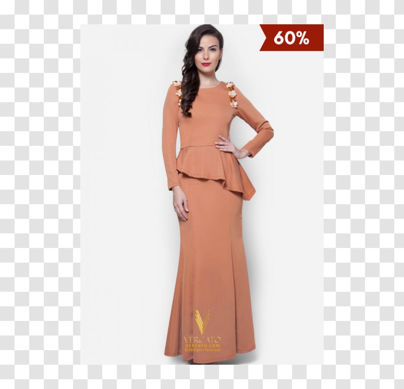 Baju Kurung Maxi Dress Lace Embellishment Transparent PNG