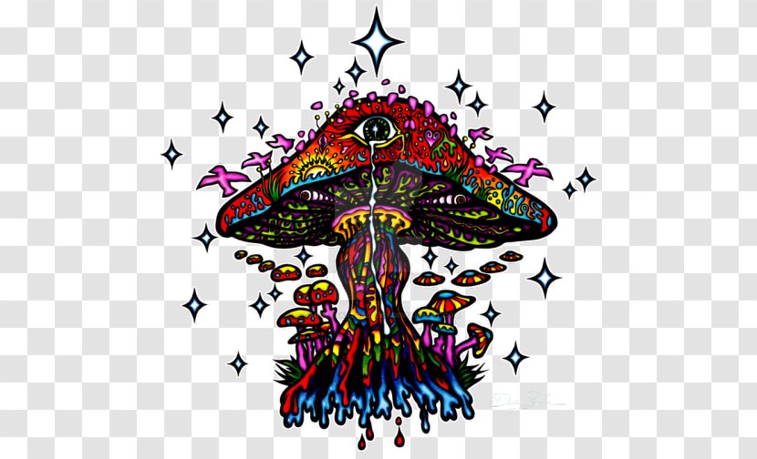 Psilocybin Mushroom Psychedelia Drawing Art - Psychedelic Experience - Elements Transparent PNG