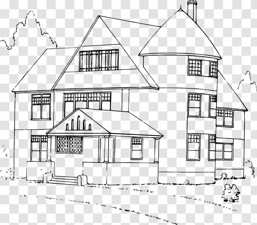 House Clip Art - Black - White Transparent PNG