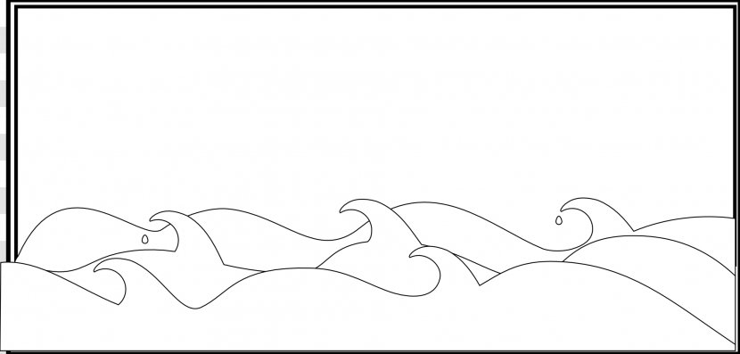 Black And White Paper Clip Art - Flower - Cartoon Ocean Waves Transparent PNG
