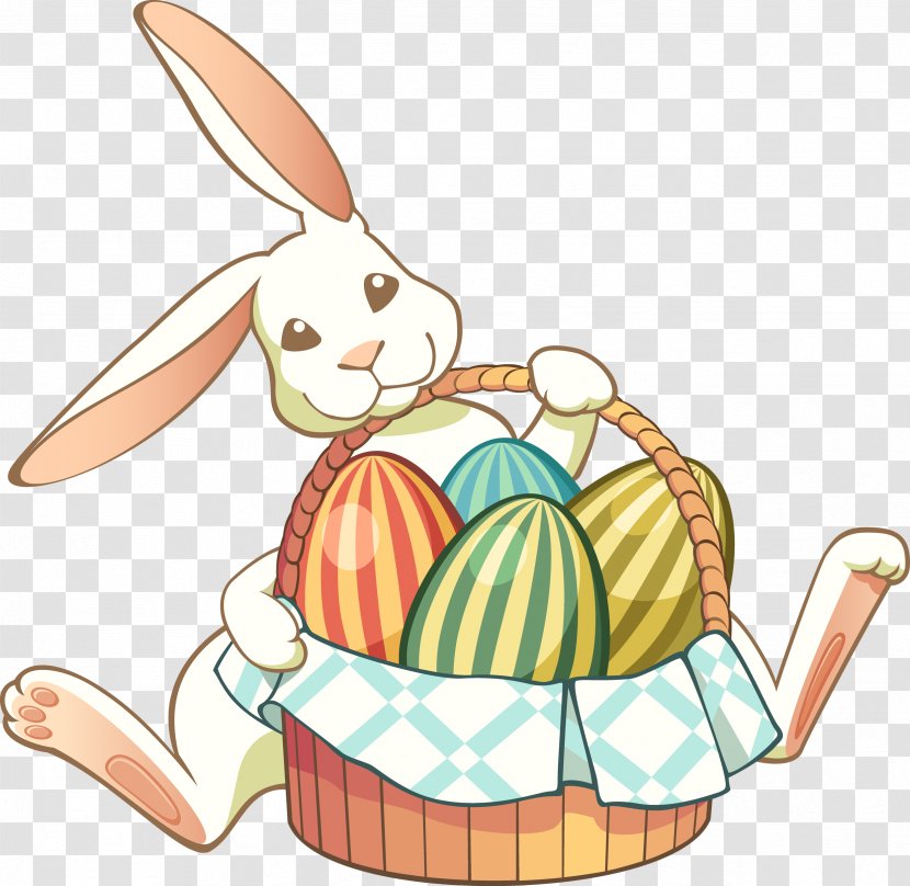 Easter Bunny Basket Clip Art - Rabits And Hares - Rabbit Transparent PNG