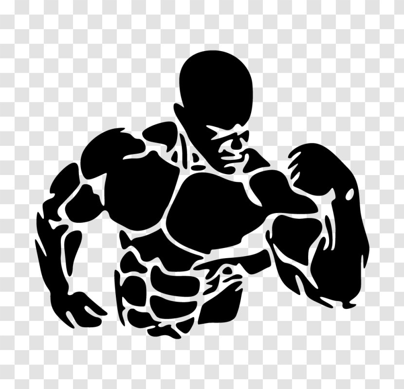 Wall Decal Sticker Bodybuilding Fitness Centre - Monochrome Transparent PNG