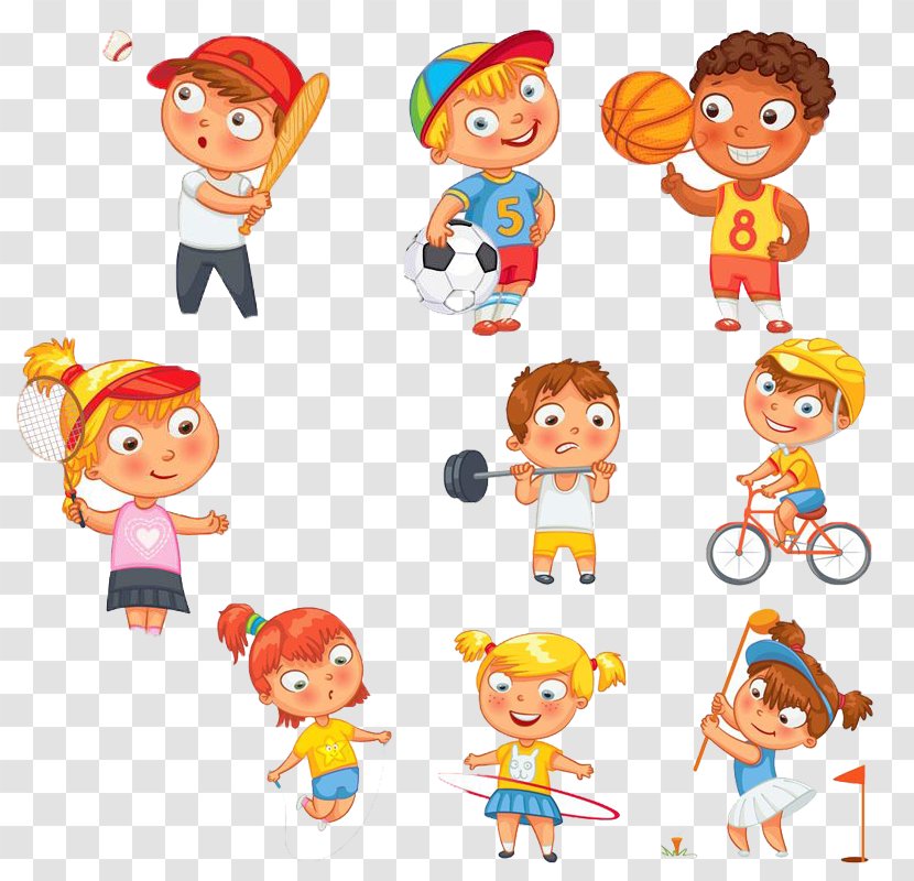 Cartoon Character Sport Stock Photography - Clip Art - Sports Kids Transparent PNG