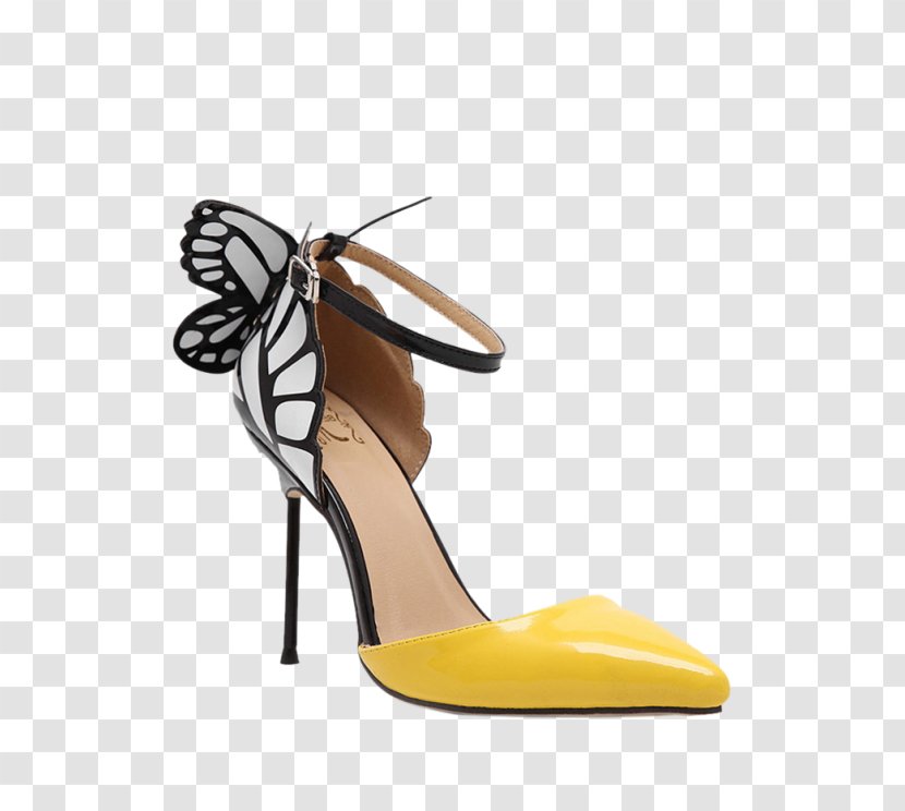Court Shoe High-heeled Stiletto Heel Woman - Strap - Yellow Transparent PNG