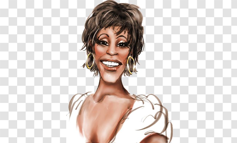 Whitney Houston Caricature Celebrity Clip Art - Watercolor - Cliparts Transparent PNG