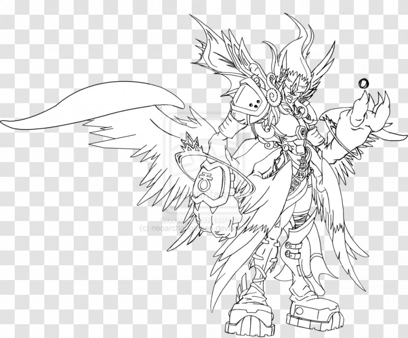 Angemon Gatomon Line Art Drawing Digimon - Fusion - Detail Map Of Bacteria And Viruses Transparent PNG