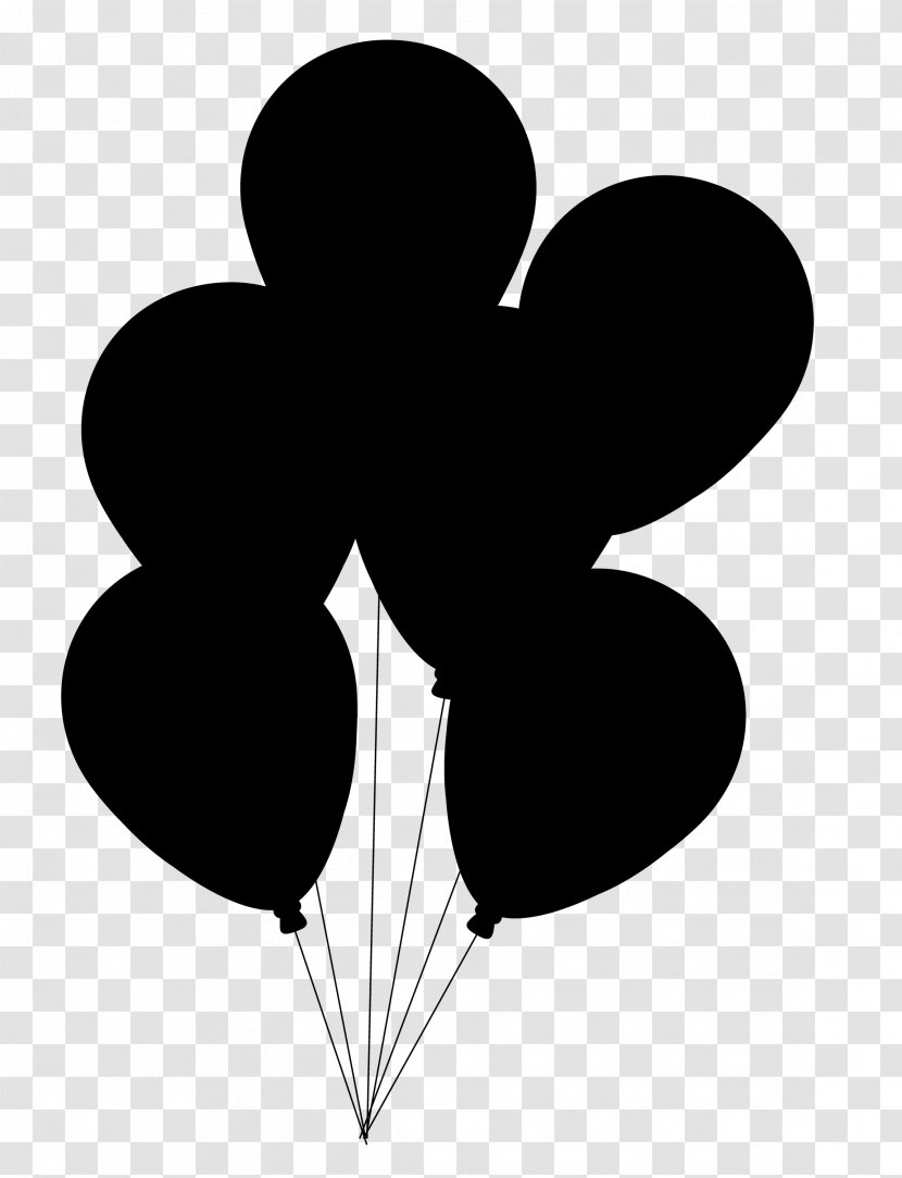 Clip Art Silhouette Black M - Balloon - Heart Transparent PNG