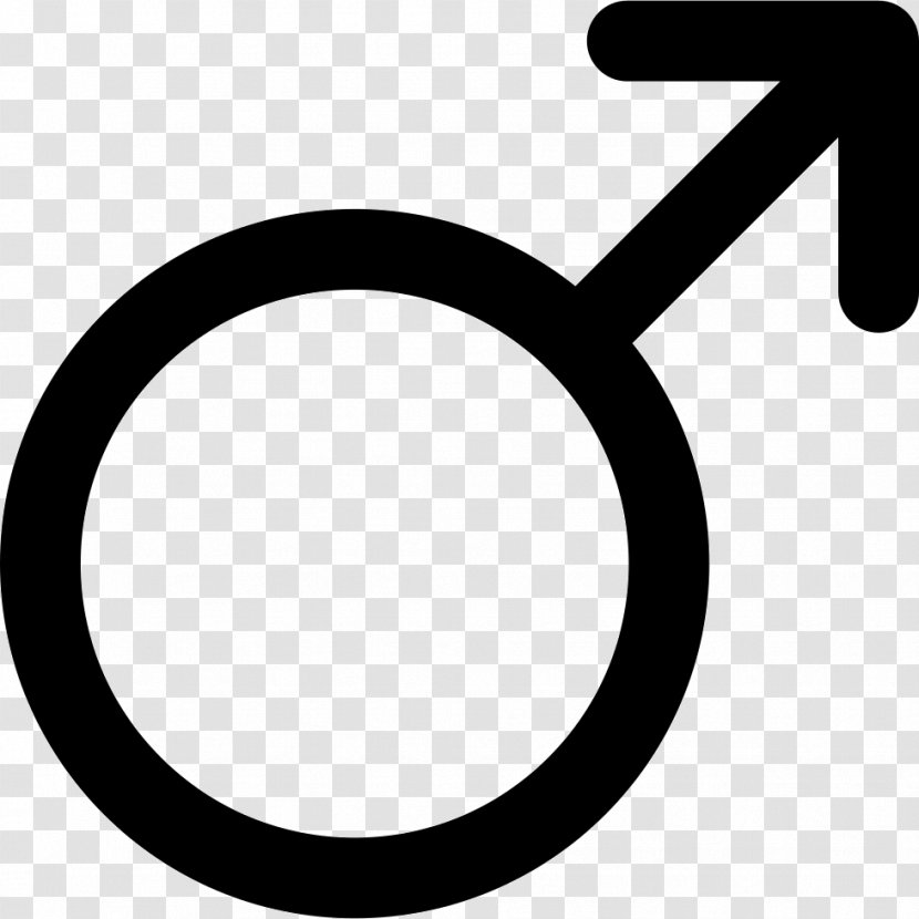 Gender Symbol Male - Black And White Transparent PNG
