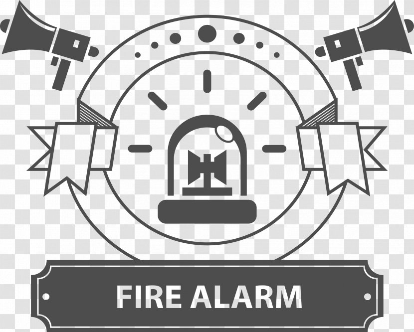 Fire Alarm System Notification Appliance Device Protection - Monochrome - Cartoon Transparent PNG