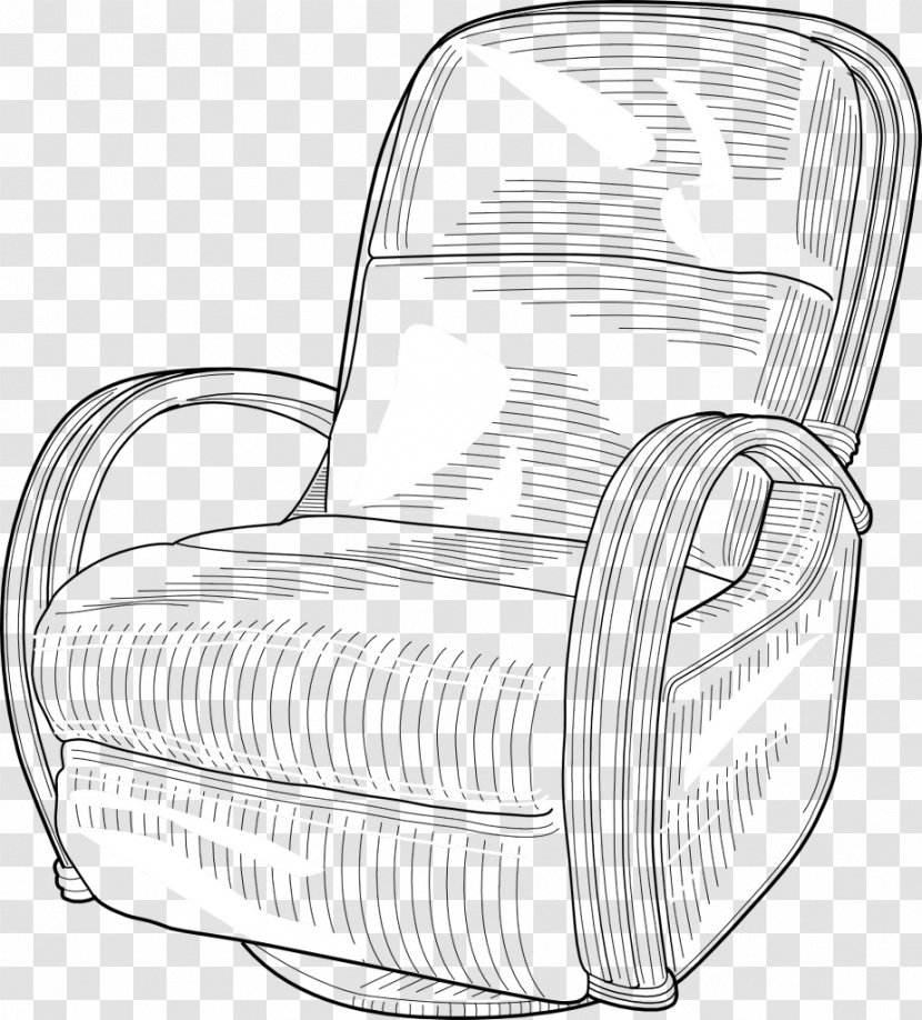 Eames Lounge Chair Recliner Couch Clip Art - Line Transparent PNG