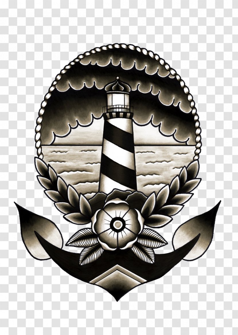 Old School (tattoo) Flash Sailor Tattoos Lighthouse - Emblem - Drawing Transparent PNG