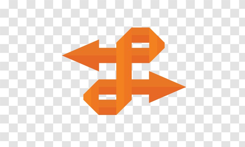 Logo Arrow Icon - Orange - Tortuous Reverse Transparent PNG