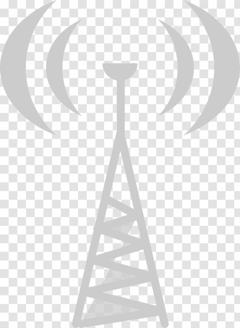 Telecommunications Tower Radio AM Broadcasting - Black And White Transparent PNG